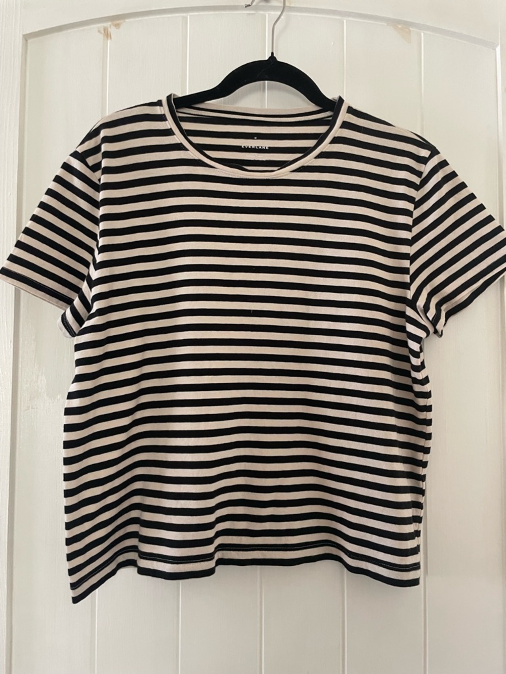 Women’s Everlane Black & White Striped Short Sleeve Tee size M Cotton